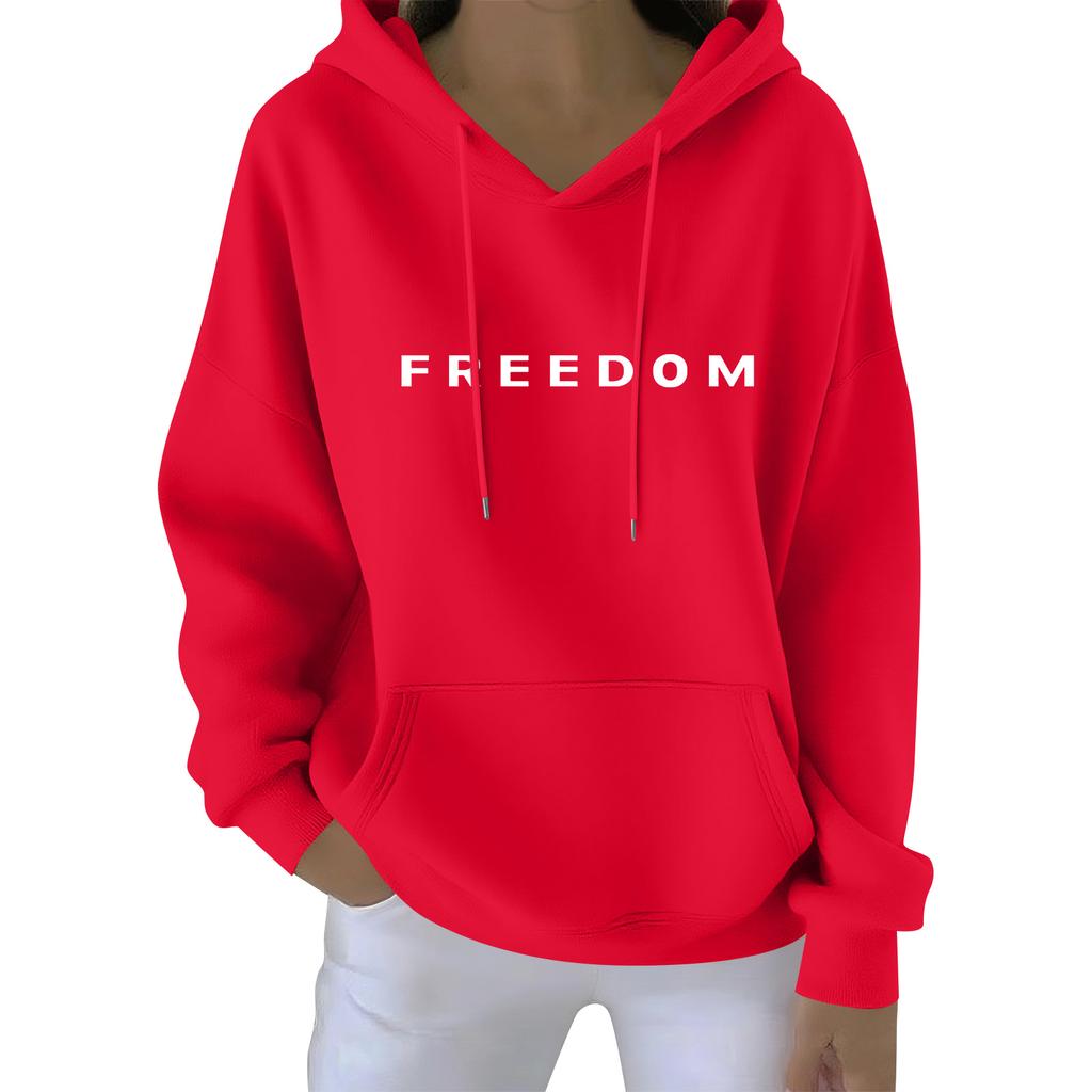Kvinners uformelle motetrykk Langermet sweatshirt med hette