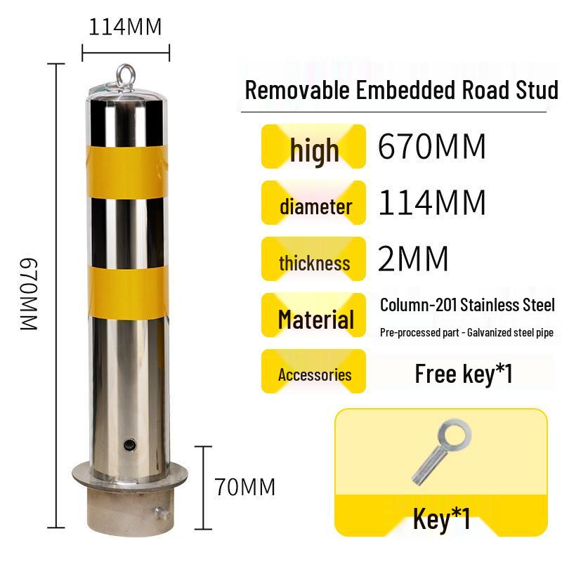Reflective Steel Anti-Collision Parking Post with Lock