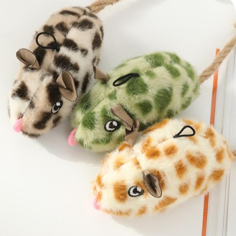 Cat Interactive Plush Mouse Toy Squeaky Mouse Kitten Toy Simulation Mouse Cat Self Toy With Bell Indoor Pet Cat Toy