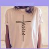 Premium Qualität Jesus Glaube Kraft Kreuz T-Shirt Glaube Damen Oberteile Für Jeden Anlass