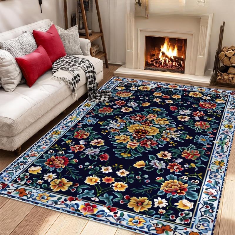 Богемный национальный стиль Гостиная Спальня Диван Прикроватный ковер Мягкий фланелевый Нескользящий и грязеотталкивающий Домашний декор Нескользящий 40x60cm