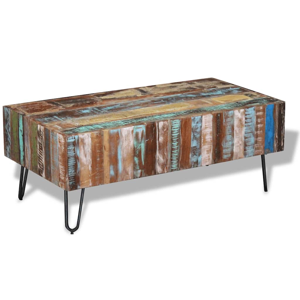 Vintage Style Solid Reclaimed Wood Coffee Table 100 X 50 X 38 Cm