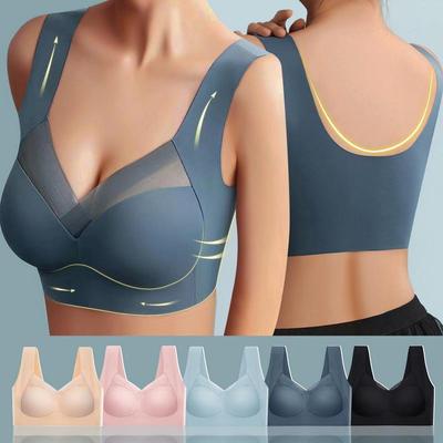 Sutiãs esportivos femininos renda plus size bralette sem costas sem costura sutiã colete reúne à prova de choque ginásio fitness colheita-top yoga exercício tanque sutiã