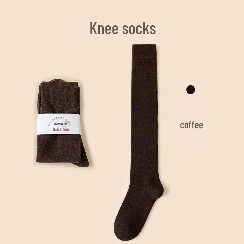 Women's Premium Cotton Mid-Calf & Thigh-High Socks: Versatile for All Seasons, Black