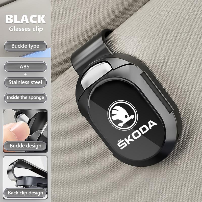 IVSX7 For Skoda Multifunctional card holder Car visor Glasses clip Accessorie octavia a5 a4 mk1 2 fabia superb rapid mk3 yeti 2006