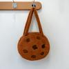 Schokoladenkeks Tragetasche Flauschiger Brauner Keks Umhängetasche Mit Reißverschluss Runde Plüsch Handtasche für Frauen Arbeit Reisen Straße Date