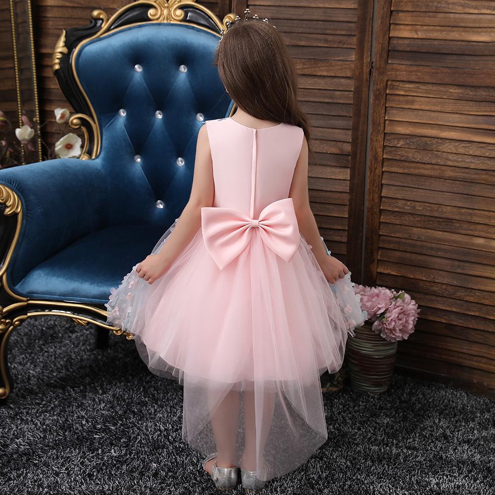 Pink Evening Gown for Girls: 3D Floral Ball Gown