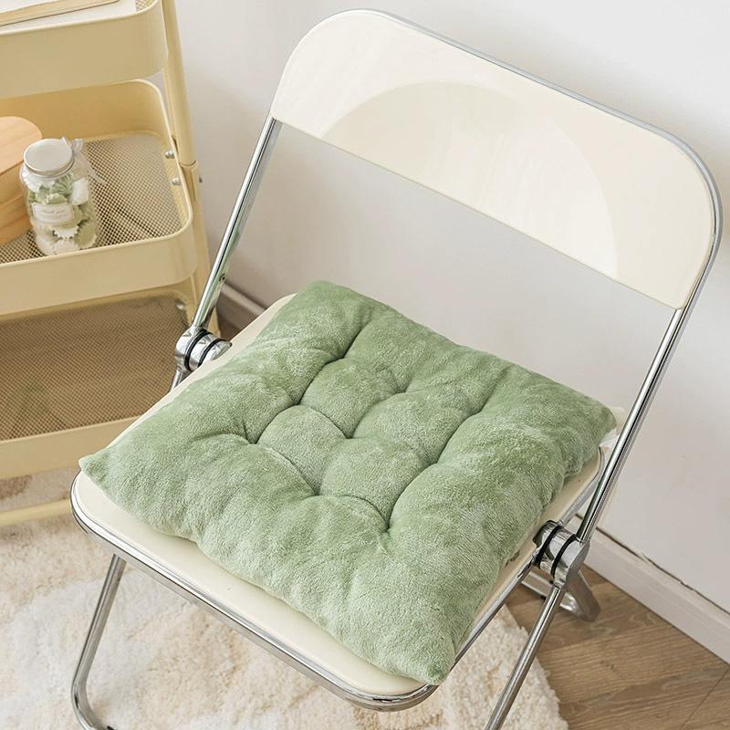 1PC Plush Thickened Chair Pad 40x40cm Square Non-slip Seat Cushion for Home&Office Butt Pad Back Cushion