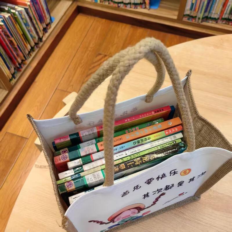 Miaoqiao Linen Waterproof Lunch Tote Bag