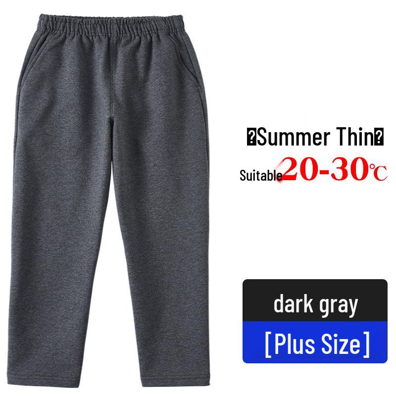 Fat Boy Gray Cotton Summer Sweatpants for Boys - Loose Straight-Leg School Uniform Pants, Navy Blue
