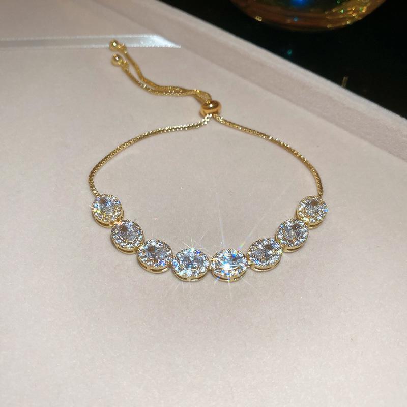 Koreanischer Stil Zirkon Quadratische Schnalle Leichter Luxus Armreif – Eleganter, Vielseitiger Armreif