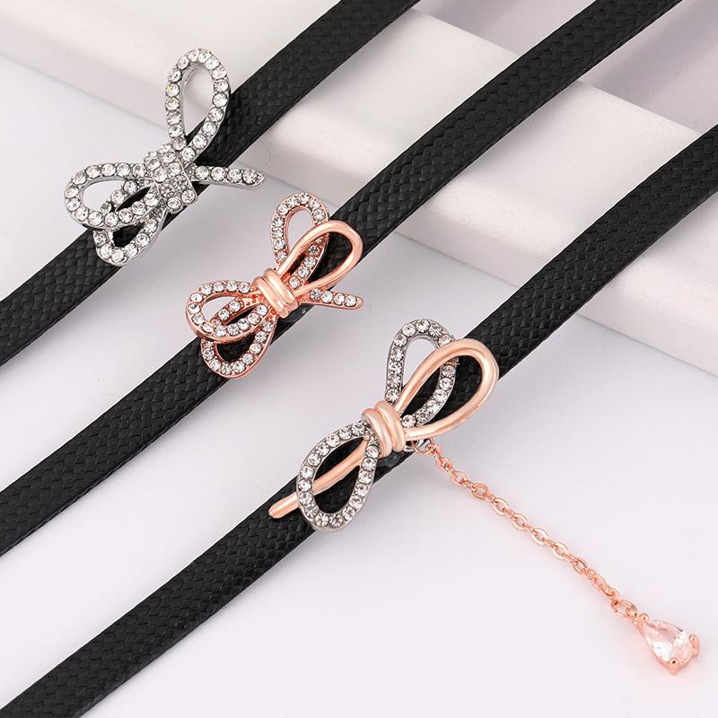 Collana Fiocco Xiaohongshu Catena Clavicola Choker Semplice Catena per il Collo Collare Collana Femminile