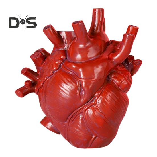 

Ваза для цветов в форме сердца, ваза из смолы в форме человеческого сердца, декоративная подставка для цветов для домашнего офиса, стола, гостиной красный