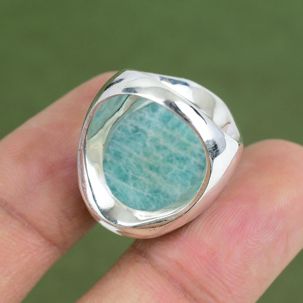 Amazonite Ring 925 Sterling Silver Ring Handmade Gemstone Ring Natural Amazonite Jewelry Designer Ring Gifts For Her Available In Ring Size