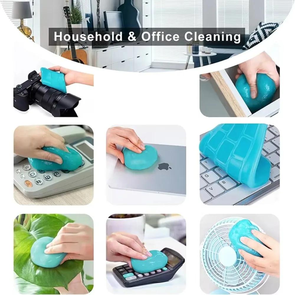 Magic Car Cleaning Gel Reusable Dust Remover Putty for Air Vent Keyboard Crevice Deep Clean with Floral Fragrance