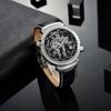 SURVAN WatchDesigner Luxury Hollowout Automatic Mechanical Watch Battery 23K Real Gold Top Leather Design Competition Rose Gold 01 (No Required),