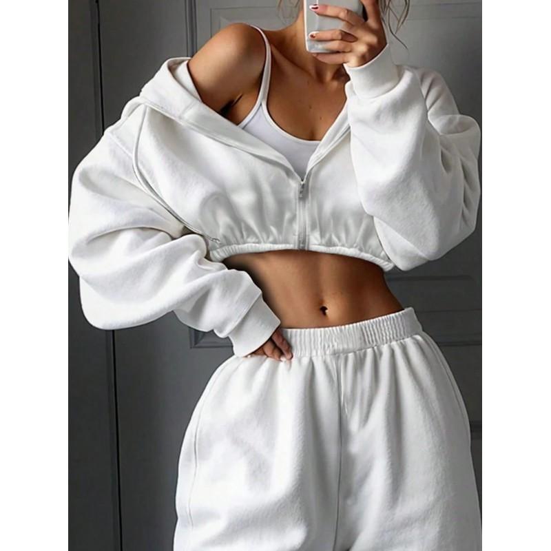 Womens 2026 Fall Winter Long Sleeve Hoodie Pants Set Casual Streetwear Two Piece Outfit