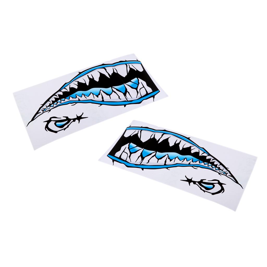 

Kayak Shark Sticker Large 3D Teeth Decals Marine Boat Accessories for Canoe Car Truck Window синий
