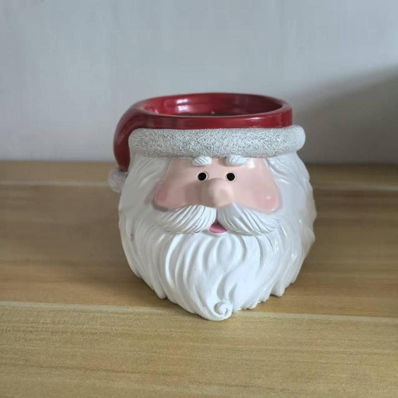 Christmas Flower Pot Succulents Planter Christmas Decorative Flower Pot,Snowman Santa Cartoon Planter Pots Art Decoration
