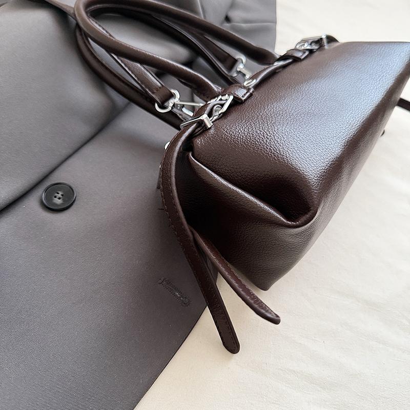 Elegant PU Handbag for Women Classic Barrel Shape Design with Dual Handles and Adjustable Shoulder Strap