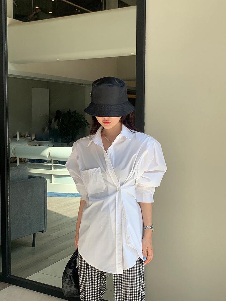 Korean Chic Stylish Women's Loose-Fit Shirt - Spring/Autumn Trendy BF Lazy Style