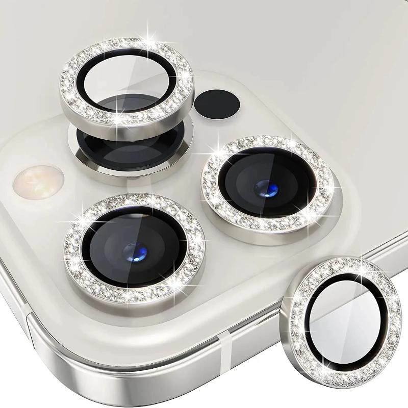 Glitter Camera Lens Protector Cover For IPhone 16 15 Pro Max 13 11 Pro 14 15 Plus 12 Mini Tempered Glass Protection Accessories