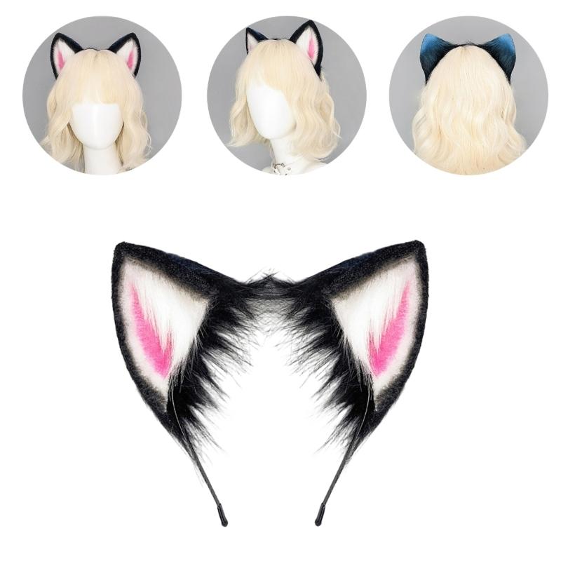 Realistic Animal Ears and Tail Soft Plush Halloween Costume Accessories for Kids Role Play and Theme Parties