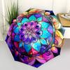 1pc Stained Glass Mandala Folding Umbrella | Elegant Design, Fashionable Accessory, Durable Construction, Sturdy Ribs yy251107018