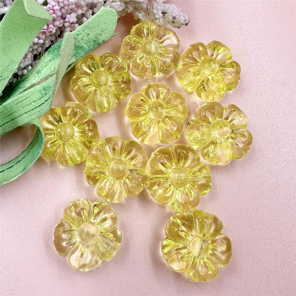 Home Party Supplies Jewelry Making 19.3mm Loose Beads Accessories Plum Blossom Earrings Bracelet Acrylic Crystal Handmade Material Fashion 10Pcs DIY