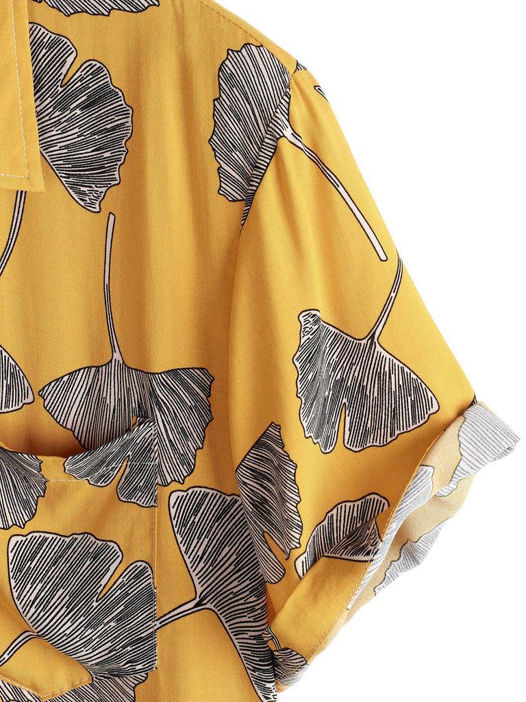 Men's 2023 Floral Hawaiian Short Sleeve Beach Shirt