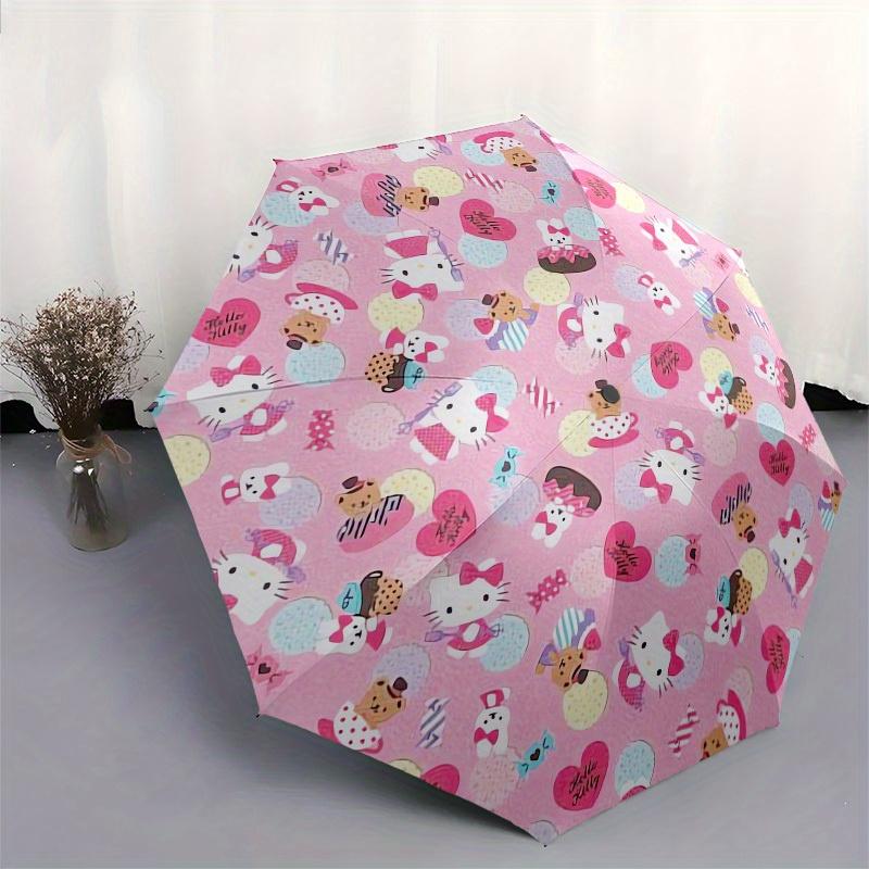 1pc Hello Kitty Pattern Umbrella with Plastic Handle,Suitable for All Seasons Home Travel Outdoor UmbrellaSanlio708