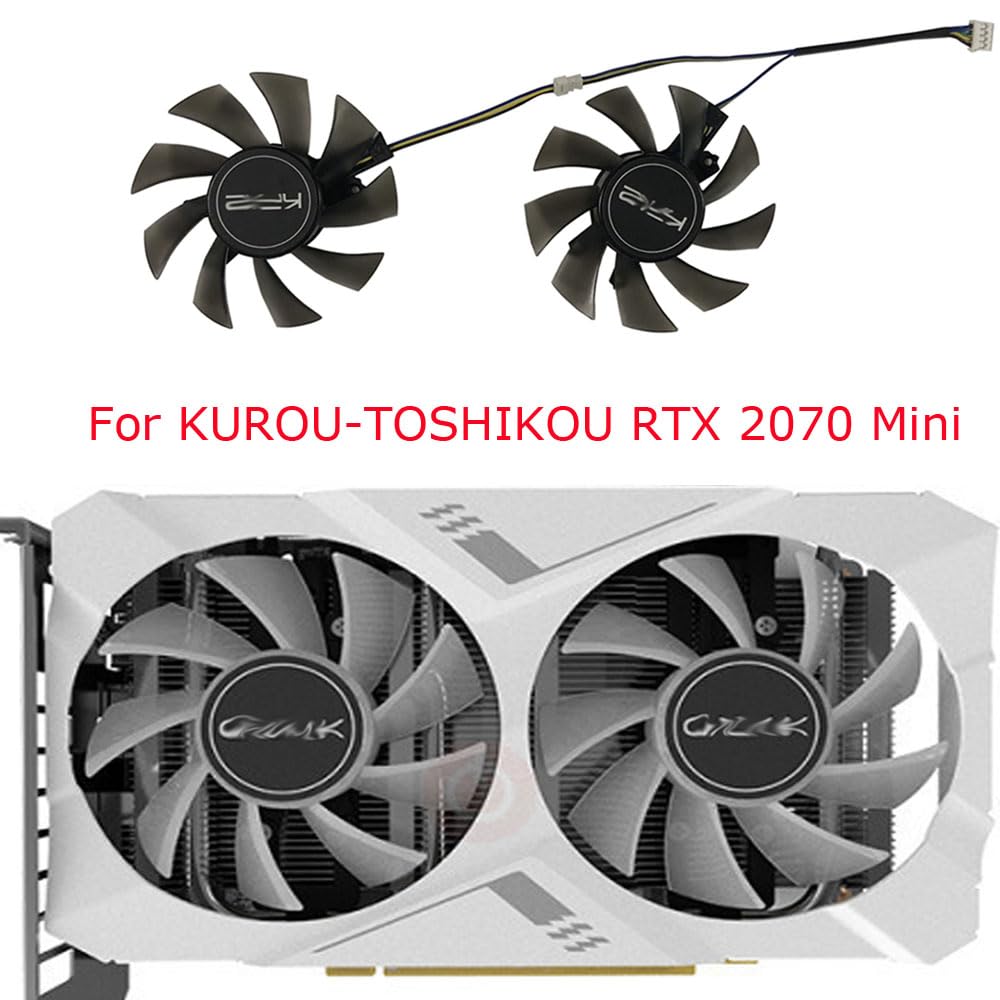for Galaxy RTX White for KFA2 GTX1660Ti White for GALAKURO GTX 1060 for GALAKURO RTX2070 for graphics card replacement cooling fan for GPUs 2-piece