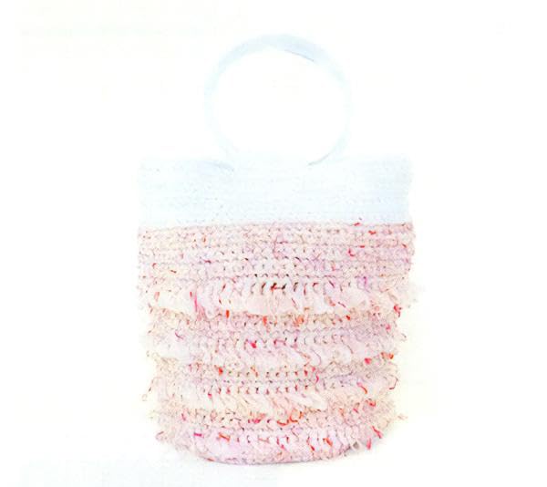 Sawada Knitting Kit Clear Handle Bag Kit Pink White "NAILY A-001"