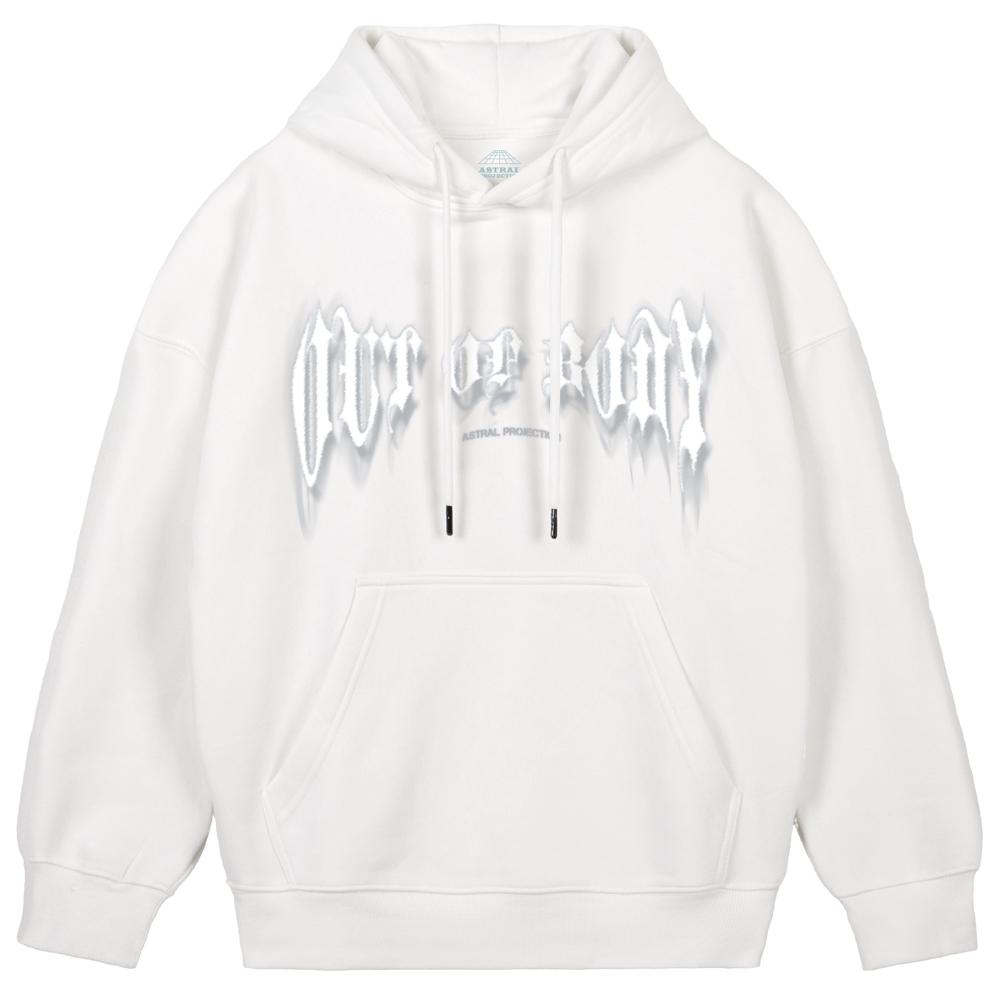 Astral Projection Out Of Body Oversized Wide Shoulder Hoodie_White L