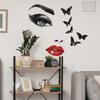 Self-adhesive Black Butterfly Delicate Face Wall Stickers for Bedroom Living Room Home Decor