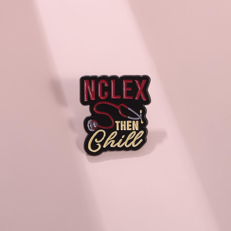 Charming Alloy Letter Brooch With Geometric Style For Medical Themed Fashion Accessories