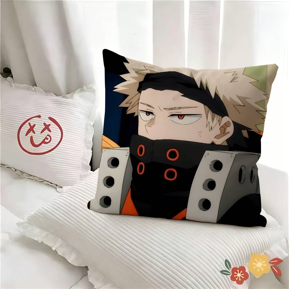 pc Cartoon Anime Character Katsuki Bakugo Pillow Case Fashion Square Pillowcase Bedroom Sofa Room Ins Decoration Leisure