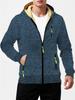 Herbst Neue Herren Freizeit Fleecegefüttert Kapuzen-Reißverschlussjacke Einfarbig Warm Sportbekleidung Herrenmode Oberbekleidung