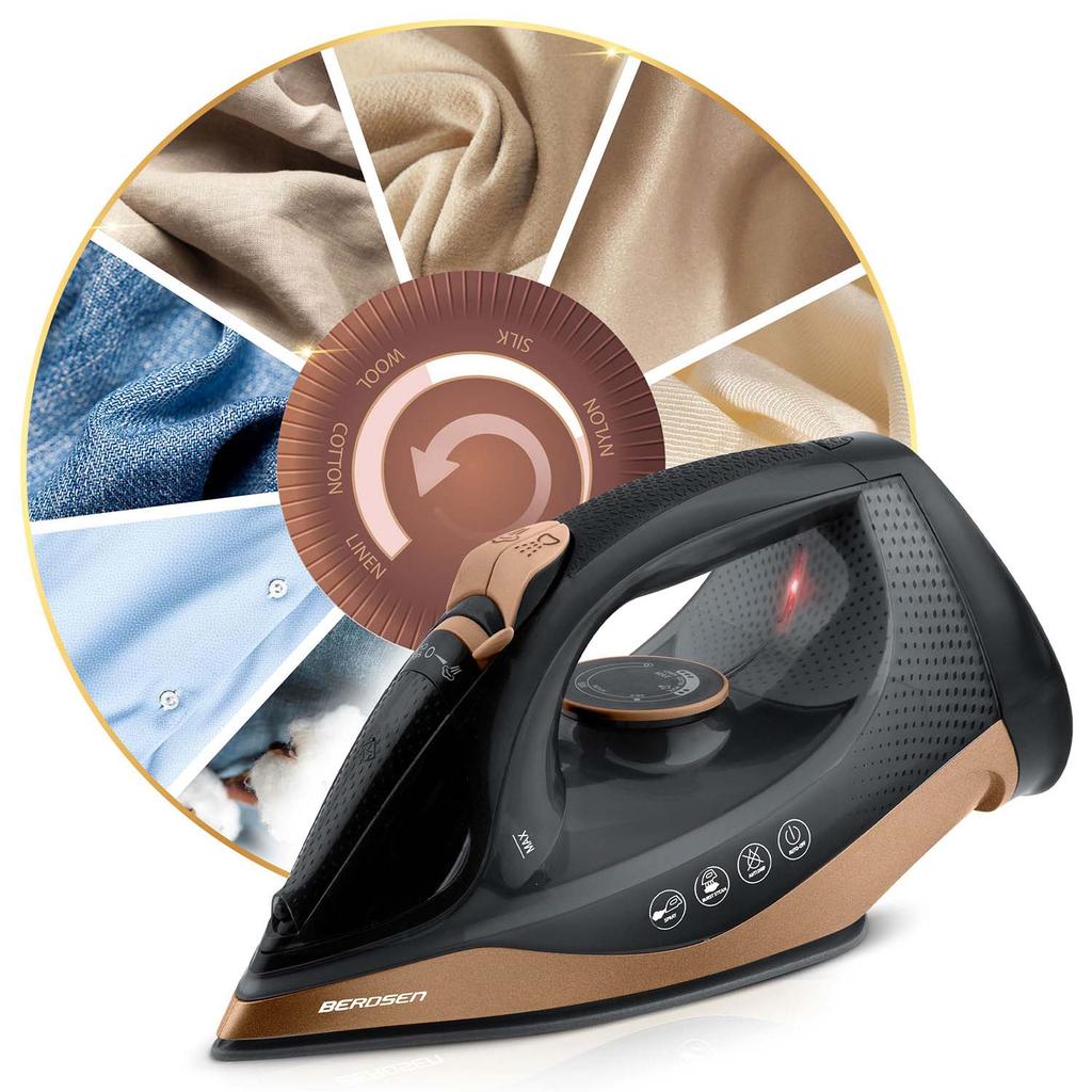Cordless Steam Iron Berdsen With Ceramic Soleplate