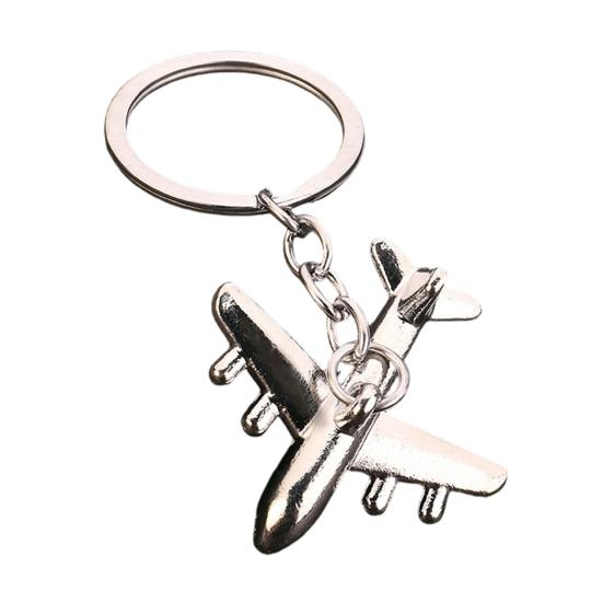 

Aircraft Keychain Alloy Mini Plane Model Electroplated Key Ring with Chain Buckle for Travel Aviation Souvenir срібний