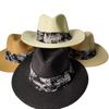 Cappello di Paglia Pieghevole da Uomo a Testa Larga Panama Estivo per Esterni Cappello da Cowboy Cappelli da Sole per Spiaggia Sabbiosa Uomo Taglia Larga Cappello Fedora