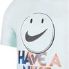 Nike Smiley Alphabet Pattern Crew Neck Pullover Loose Short Sleeve T-Shirt Men Tops Light-Blue CI2190-336