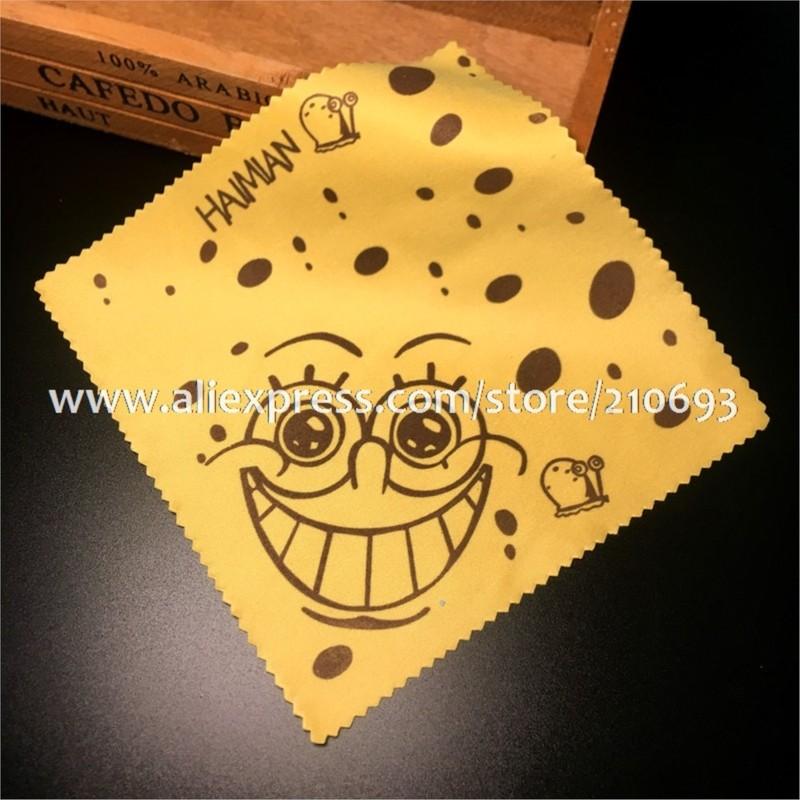 

100pcs 15x15cm Cute Cartoon glasses eyeglasses cleaning cloth for lens camera screen clean quality Suede Fabric material