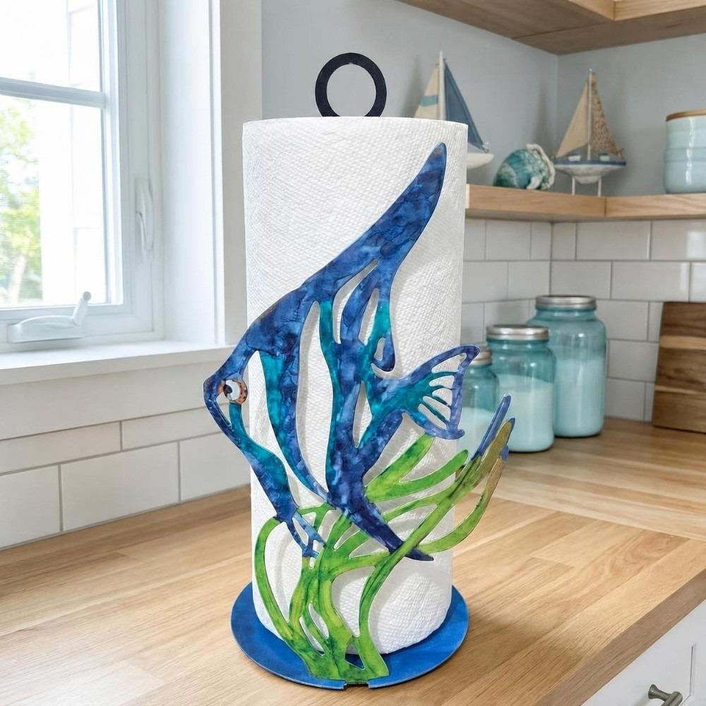 Vertical Storage Paper Towel Holder Wooden Base Tissue Storage Rack Paper Towel Stand Home Decor