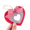 6Pcs Valentine's Day Heart Shape Ornament Felted Cloth Heart Pendants for Mantels Wall Window Door Tree Display
