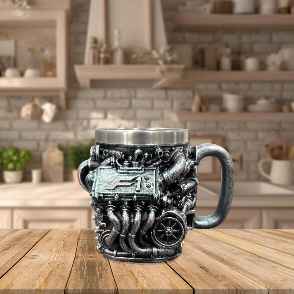 Engine Coffee Mug Mechanical Portable with Handle Modern Water Drinks Cup Tea for Office Kitchen