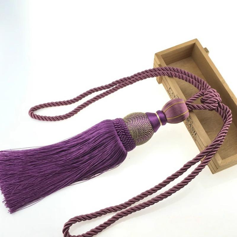 

Галстуки для штор Золотая проволока Теннисные шторы Подвесные шары Подвесные шары Веревка Галстук-кисточка Шары 1PC фиолетовый