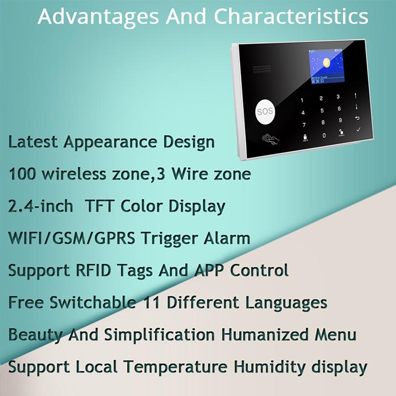 Wifi GSM Smart Home Alarm System Kits Tuya 433MHz Wireless Security Home Alarm Smart Life App Control PIR Motion Sensor