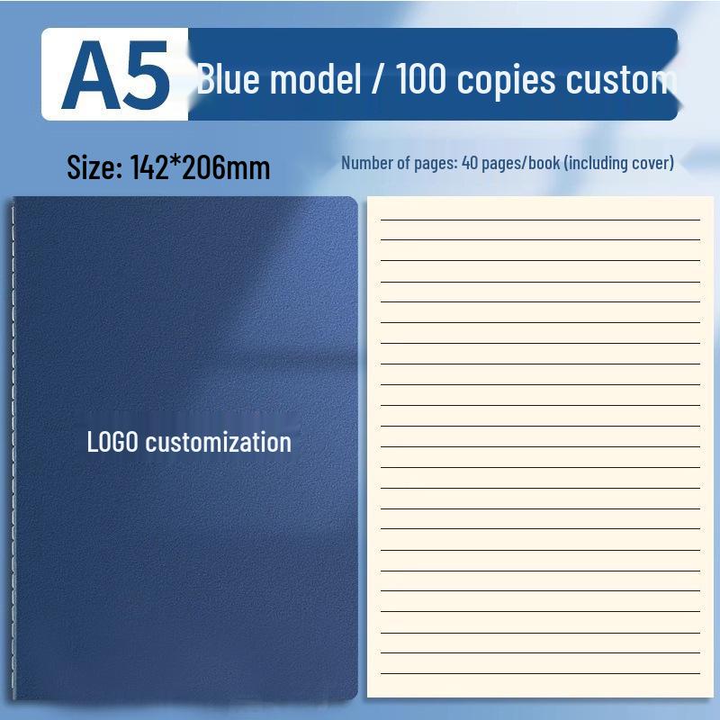 A5B5 Custom Solid Color Notebook with Printable Logo - Thick Pages for Business Diary or Office Use
