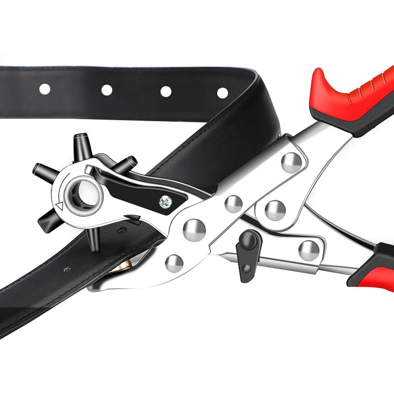 Leather Belt Hole Punch Plier Eyelet Puncher Revolve Sewing Machine Bag Setter Tool Watchband Strap Household leathercraft
